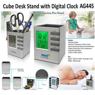 Cube Desk Stand with Digital Clock AG 445