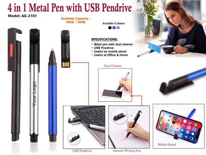 4 In 1 Metal pen with Usb Pen Drive AG 2101